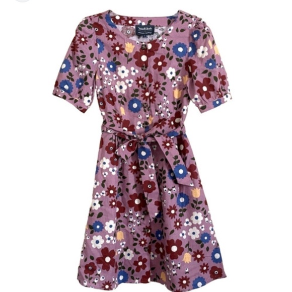 MODCLOTH x PRINCESS HIGHWAY Mauve Floral A-Line Button Down Dress with belt NWT - Picture 1 of 9